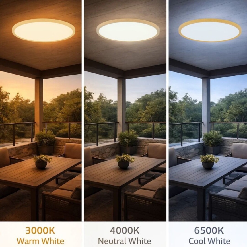 Rabalux - LED Bathroom Ceiling Light LED/24W/230V 3000/4000/6000K Ø 40 cm IP44 Beige