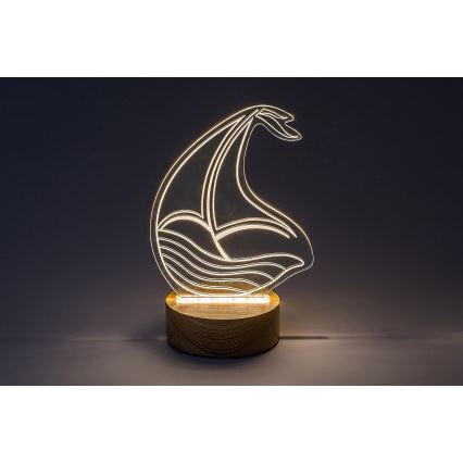 Rabalux - LED Children's table small lamp LED/2W/5V 3000K boat beech