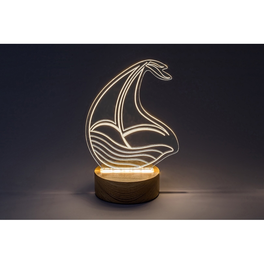 Rabalux - LED Children's table small lamp LED/2W/5V 3000K boat beech