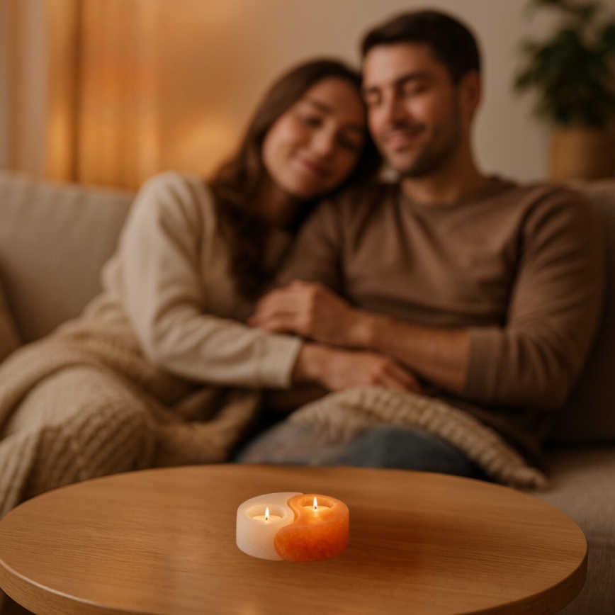 Rabalux - Salt Lamp - Candle Holder Orange/White