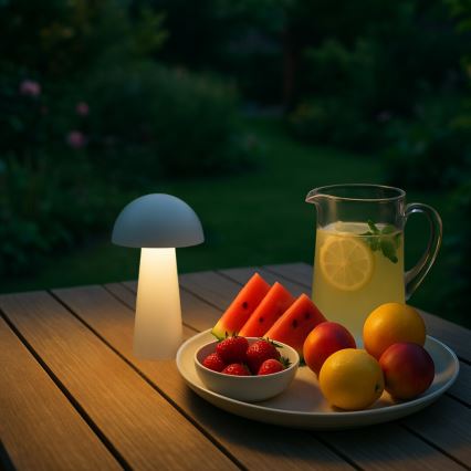 Rabalux - Dimmable touch-controlled rechargeable outdoor LED lamp LED/1,5W/5V IP44 1200 mAh USB white