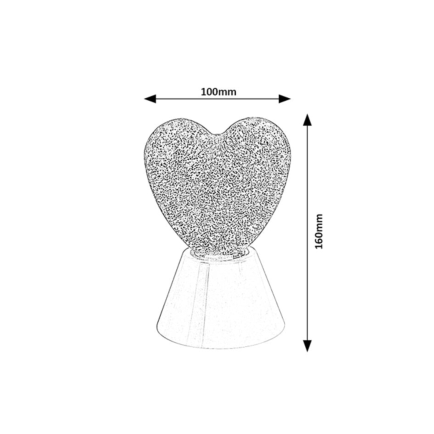 Rabalux - LED RGB Decorative Lamp LED/0.8W/3xAA Heart-shaped