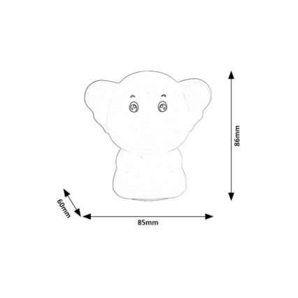 Rabalux - LED RGB Touch Nightlight LED/0,05W/1xCR2032 Elephant