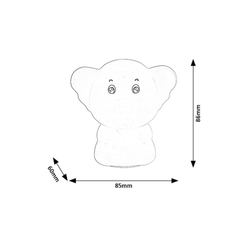 Rabalux - LED RGB Touch Nightlight LED/0,05W/1xCR2032 Elephant