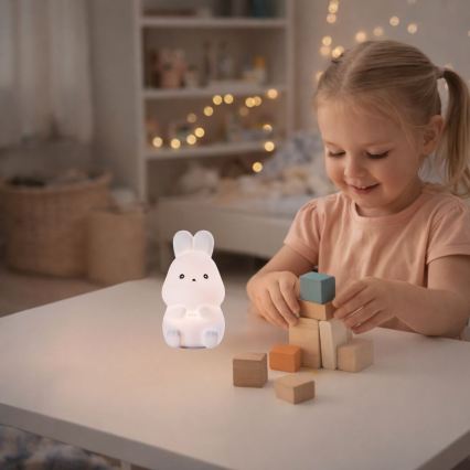 Rabalux - RGB LED Touch-Activated Night Light LED/0.05W/1xCR2032 Rabbit