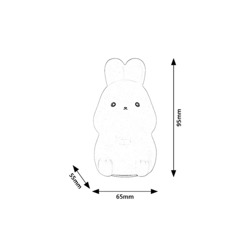 Rabalux - RGB LED Touch-Activated Night Light LED/0.05W/1xCR2032 Rabbit