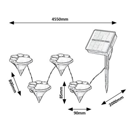 Rabalux - LED Solar light 4xLED/0,06W/1,2V IP44 600 mAh