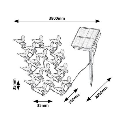 Rabalux - LED Solar chain 20xLED/0,06W/1,2V IP44 600 mAh