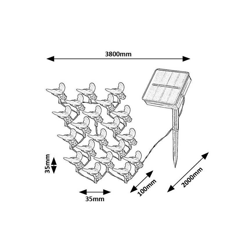 Rabalux - LED Solar chain 20xLED/0,06W/1,2V IP44 600 mAh