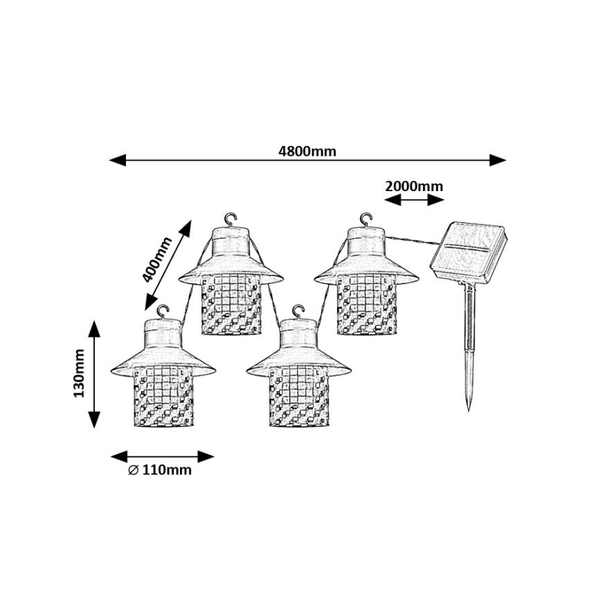 Rabalux - LED Solar light 8xLED/0,1W/1,2V IP44