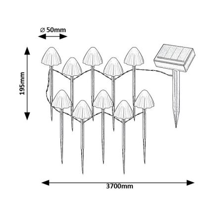 Rabalux - LED Solar light 10xLED/0,2W/1,2V IP44