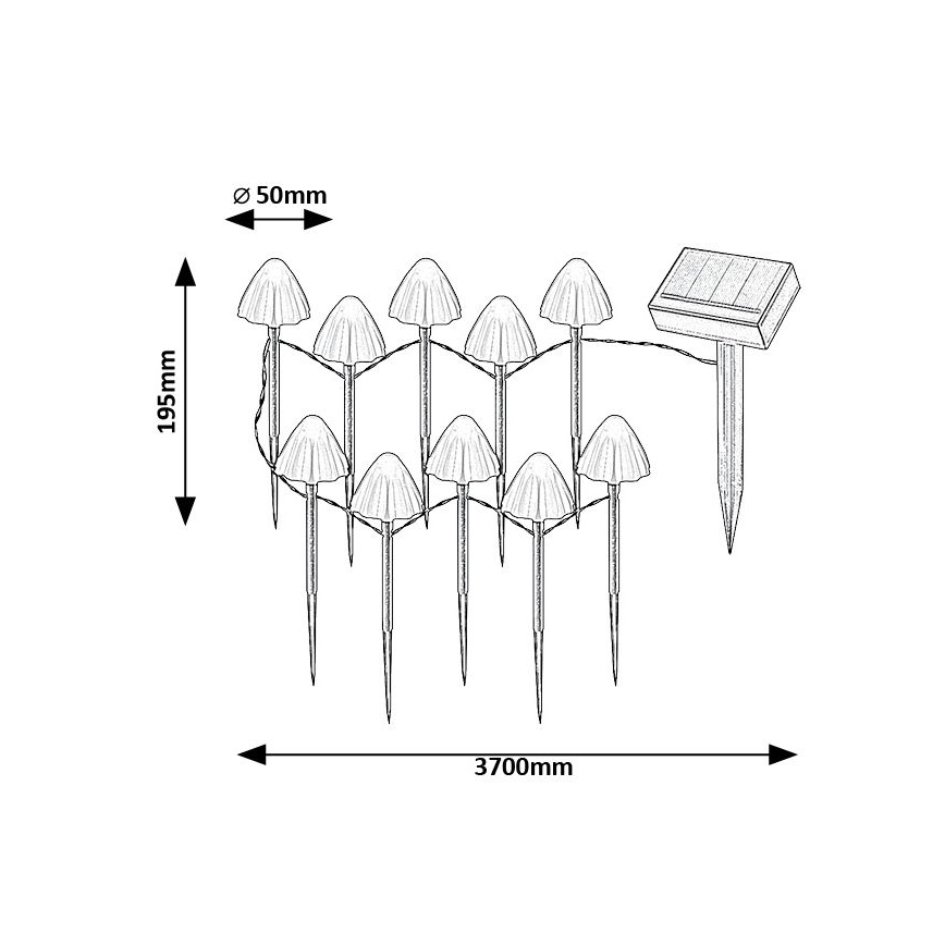 Rabalux - LED Solar light 10xLED/0,2W/1,2V IP44