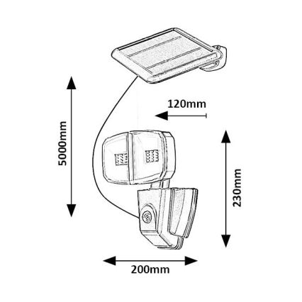 Rabalux - LED Solar floodlight with a sensor LED/12W/3,7V IP44