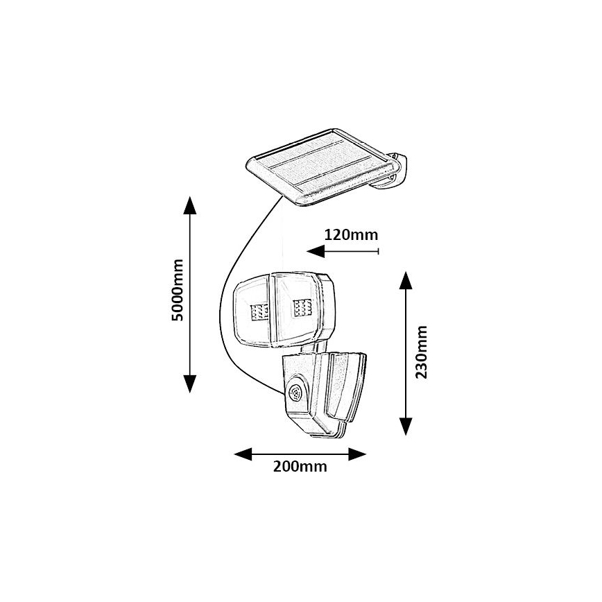 Rabalux - LED Solar floodlight with a sensor LED/12W/3,7V IP44