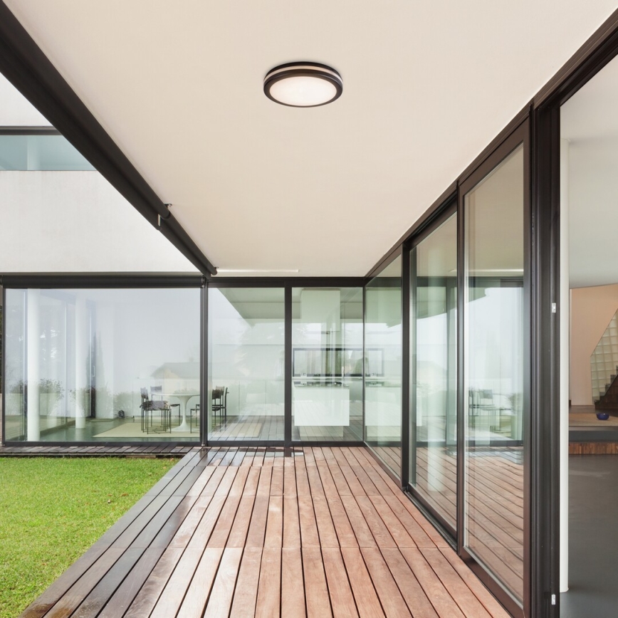 Rabalux - LED Bathroom Ceiling Light LED/28W/230V 3000/4000/6500K IP54 black Ø 30 cm