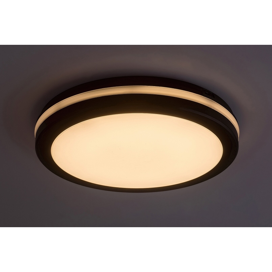 Rabalux - LED Bathroom Ceiling Light LED/28W/230V 3000/4000/6500K IP54 black Ø 30 cm
