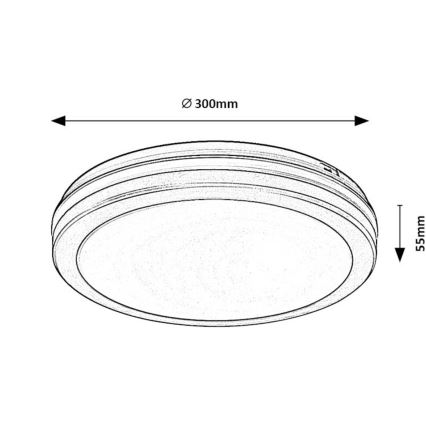 Rabalux - LED Bathroom Ceiling Light LED/28W/230V 3000/4000/6500K IP54 black Ø 30 cm