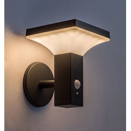 Rabalux - LED Solar wall light with sensor LED/4W/230V IP44 black 2200 mAh