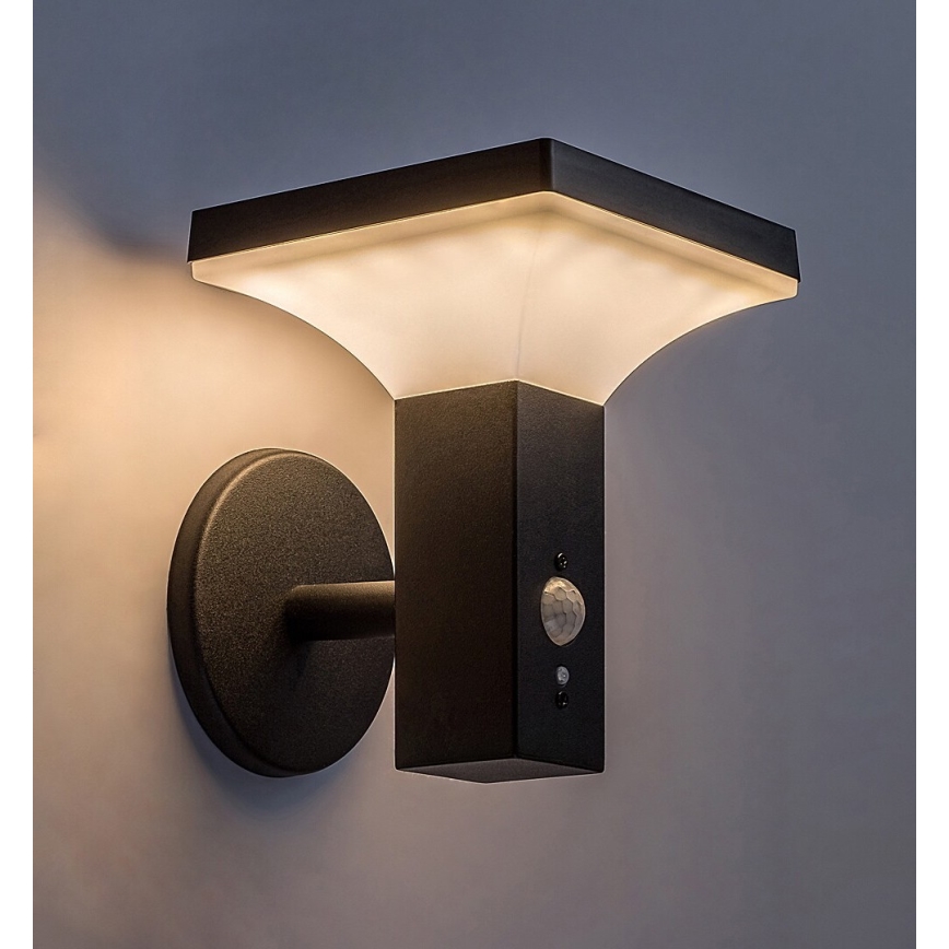 Rabalux - LED Solar wall light with sensor LED/4W/230V IP44 black 2200 mAh