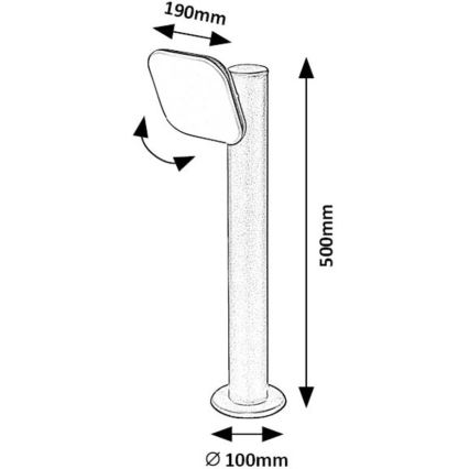 Rabalux - LED Outdoor flexible lamp LED/12W/230V IP44 50 cm black