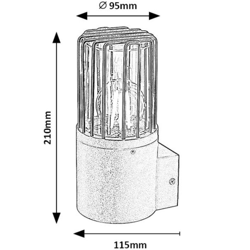 Rabalux - Outdoor wall light 1xE27/60W/230V IP54 black