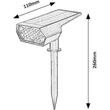 Rabalux - LED Solar light LED/0,5W/3,7V IP65 black
