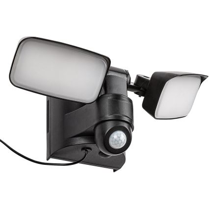 Rabalux - LED Solar wall flexible light with sensor and external panel 2xLED/5W/3,7V IP54 black