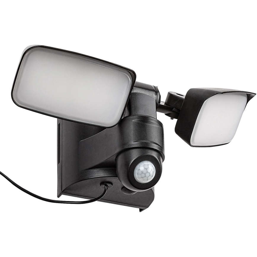 Rabalux - LED Solar wall flexible light with sensor and external panel 2xLED/5W/3,7V IP54 black