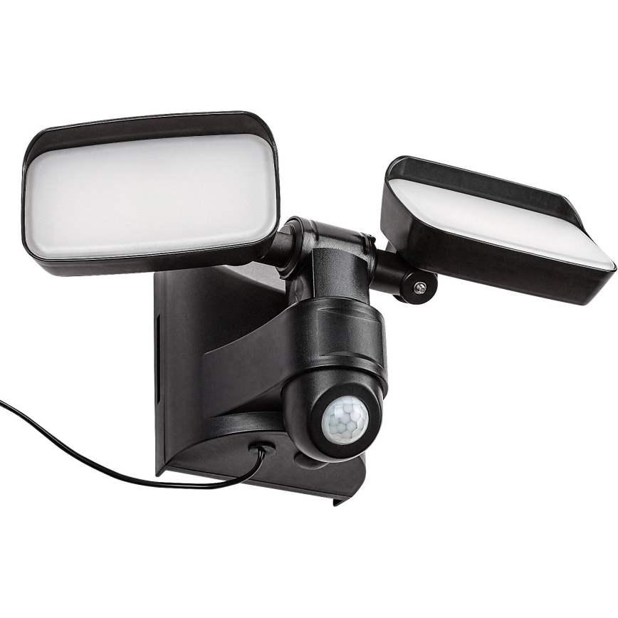 Rabalux - LED Solar wall flexible light with sensor and external panel 2xLED/5W/3,7V IP54 black