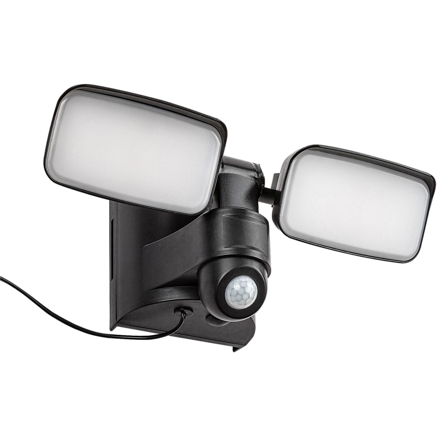 Rabalux - LED Solar wall flexible light with sensor and external panel 2xLED/5W/3,7V IP54 black