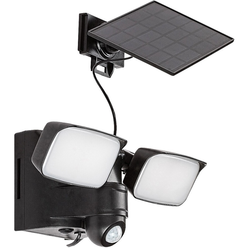 Rabalux - LED Solar wall flexible light with sensor and external panel 2xLED/5W/3,7V IP54 black
