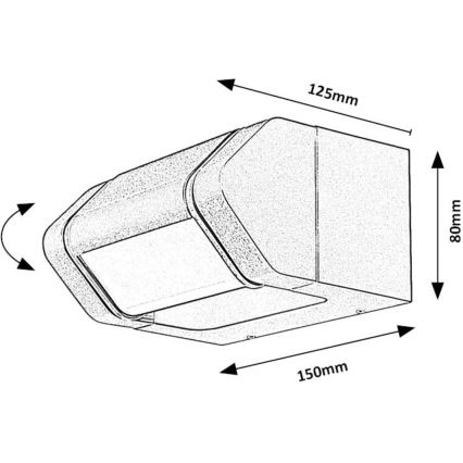 Rabalux - LED Outdoor wall flexible light LED/8W/230V IP54 anthracite