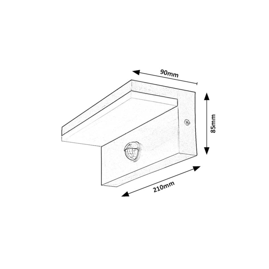 Rabalux - LED Outdoor wall light with a sensor LED/9W/230V 2700/4000/6500K IP54 black