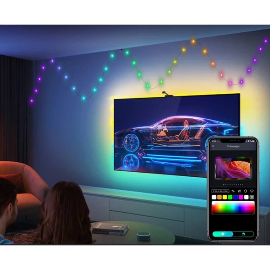 Rabalux - LED RGB Strip LED/3,2W/5V 10m IP44 Wi-Fi + remote control
