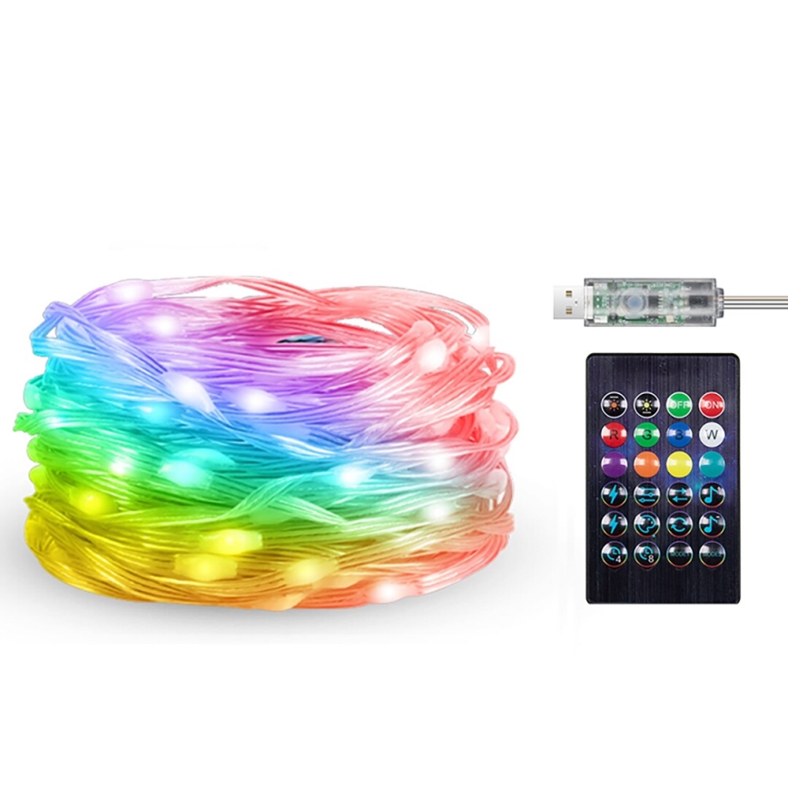 Rabalux - LED RGB Strip LED/3,2W/5V 10m IP44 Wi-Fi + remote control