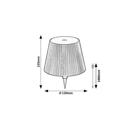 Rabalux - LED Dimmable rechargeable bottle lampshade LED/2W/5V IP44
