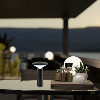 Rabalux - LED Dimmable rechargeable touch table lamp POLPERRO LED/3W/3,7V 1200mAh black