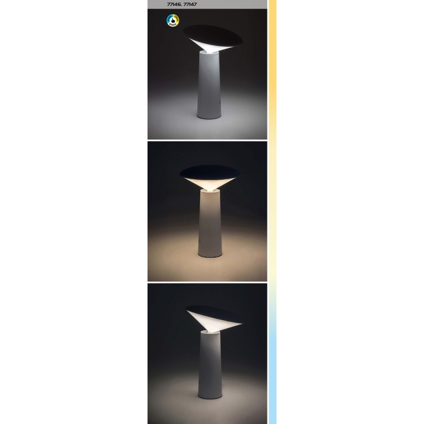 Rabalux - LED Dimmable rechargeable touch table lamp POLPERRO LED/3W/3,7V 1200mAh black