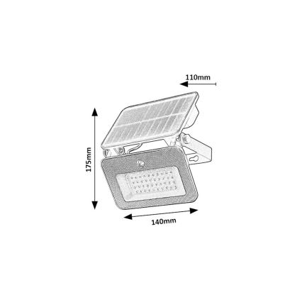 Rabalux - LED Solar floodlight with a sensor LED/6W/3,7V 3000/4000/6500K IP65