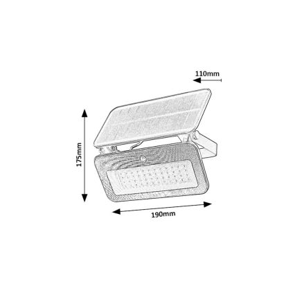 Rabalux - LED Solar floodlight with a sensor LED/8W/3,7V 3000/4000/6500K IP65 2600 mAh