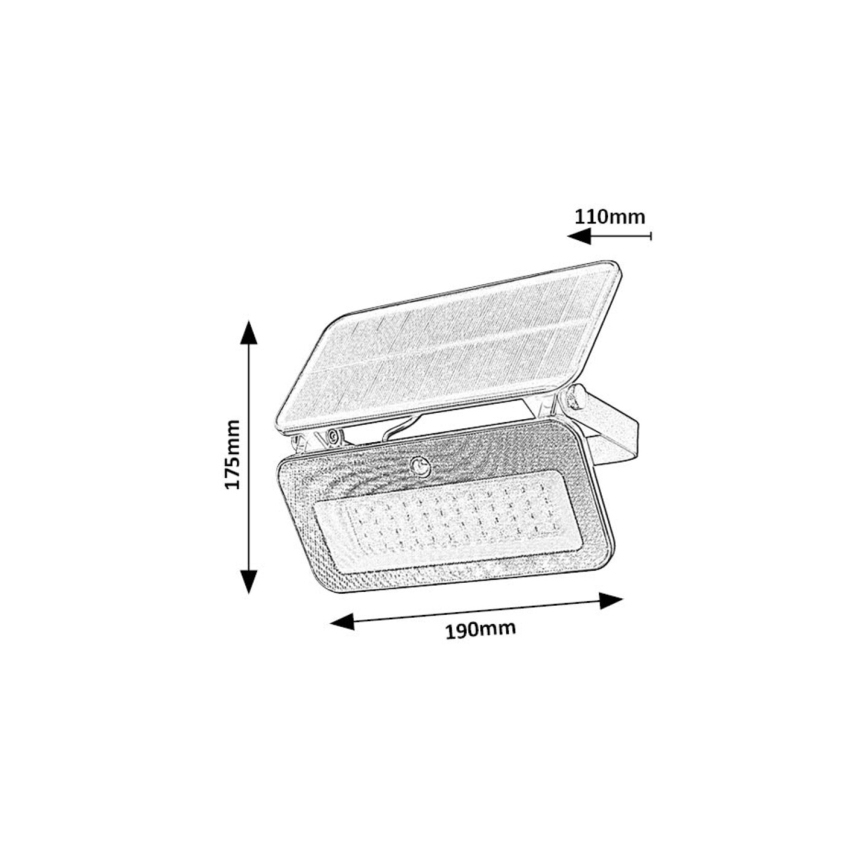 Rabalux - LED Solar floodlight with a sensor LED/8W/3,7V 3000/4000/6500K IP65 2600 mAh