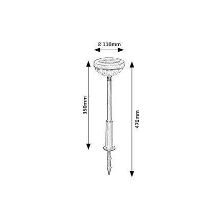Rabalux - LED RGB Solar light LED/0,1W/1,2V 600mAh IP44