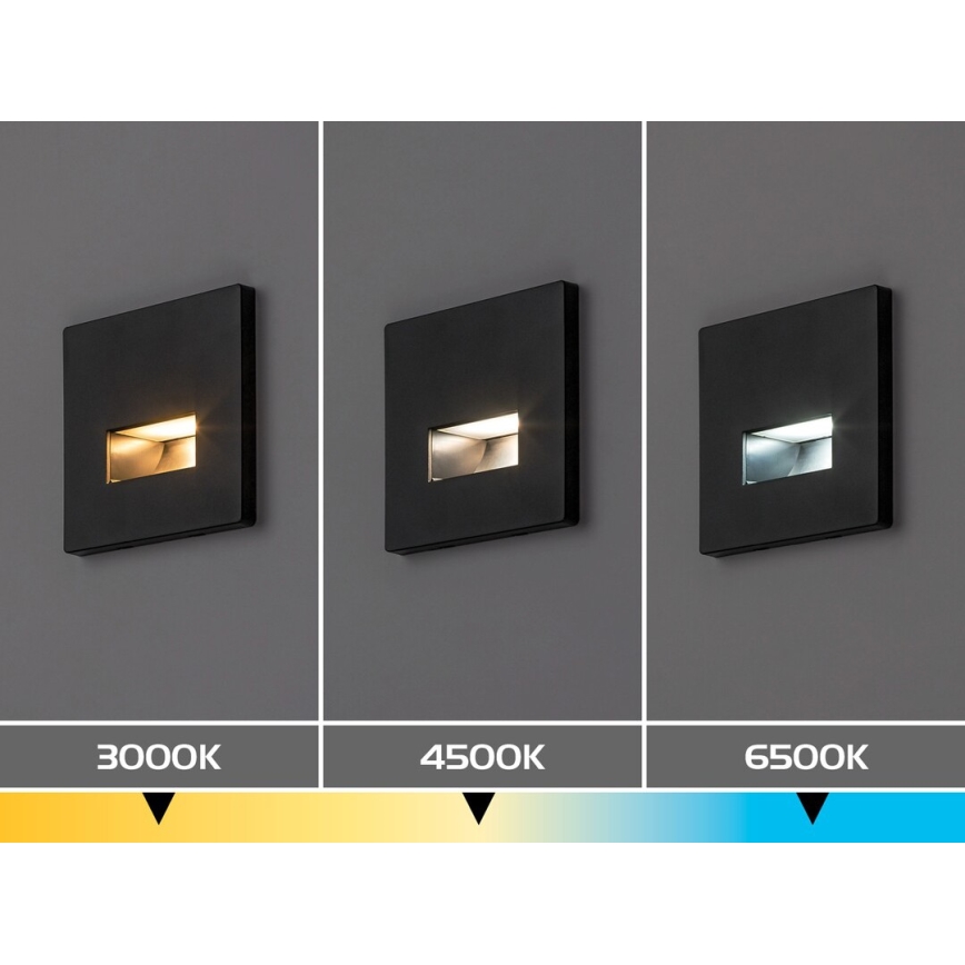 Rabalux - LED Staircase Light LED/1W/230V 3000/4500/6500K Black