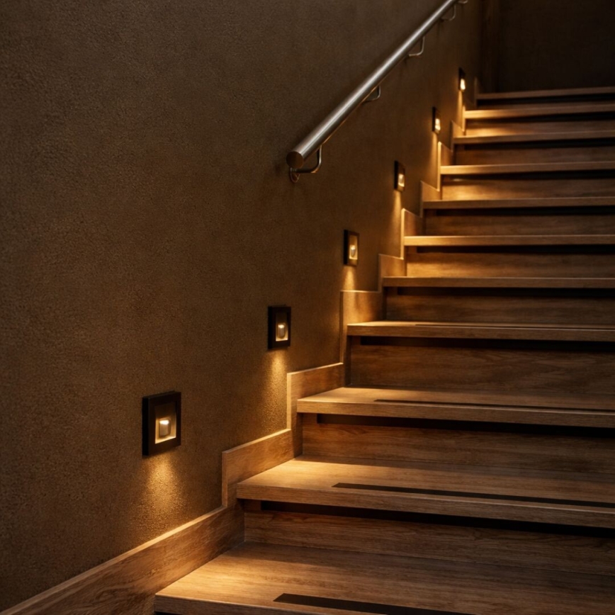 Rabalux - LED Staircase Light with Motion and Dusk Sensor LED/1W/230V 3000/4500/6500K Black