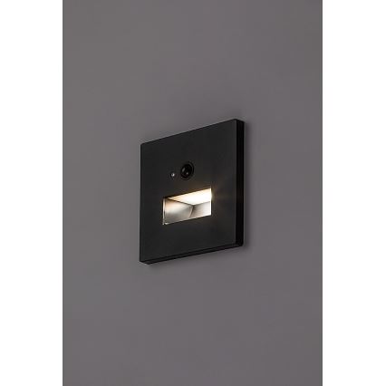 Rabalux - LED Staircase Light with Motion and Dusk Sensor LED/1W/230V 3000/4500/6500K Black