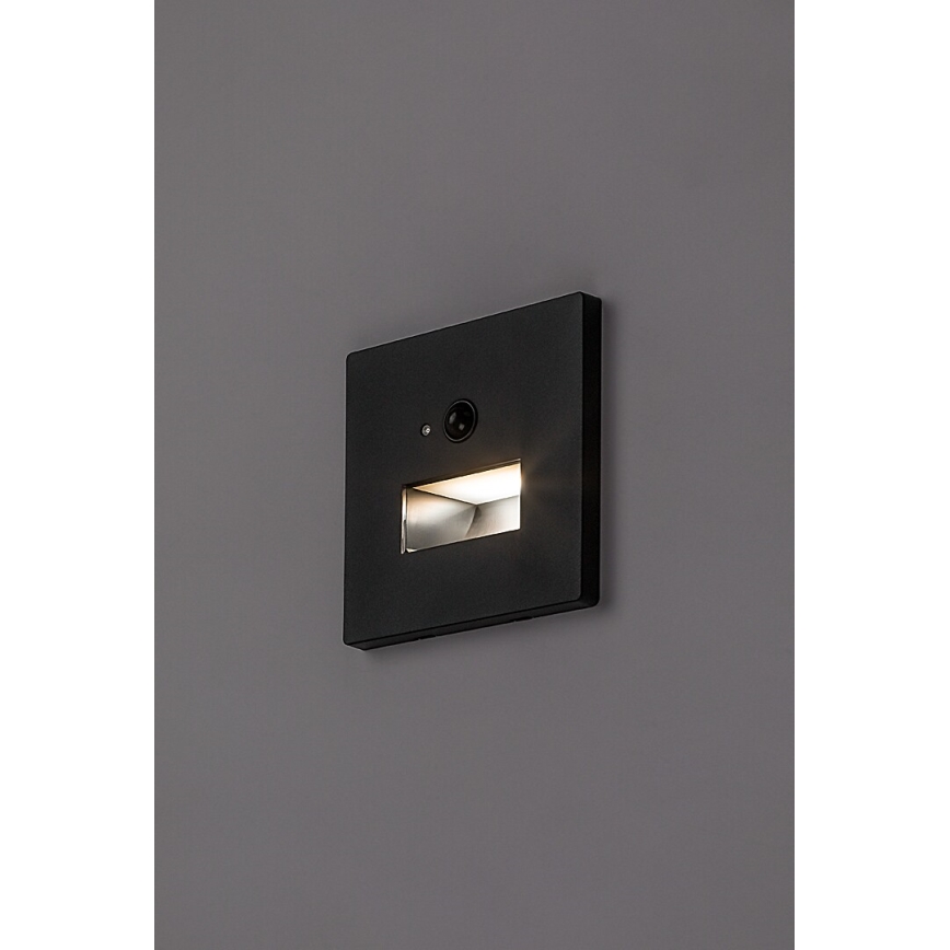 Rabalux - LED Staircase Light with Motion and Dusk Sensor LED/1W/230V 3000/4500/6500K Black