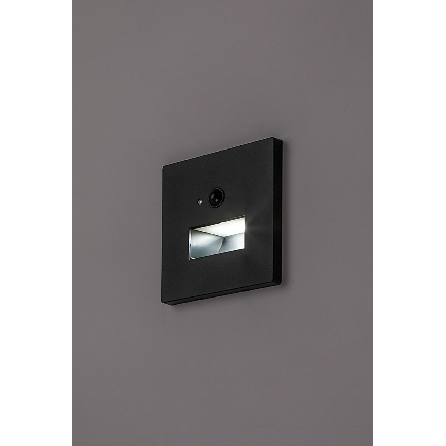 Rabalux - LED Staircase Light with Motion and Dusk Sensor LED/1W/230V 3000/4500/6500K Black