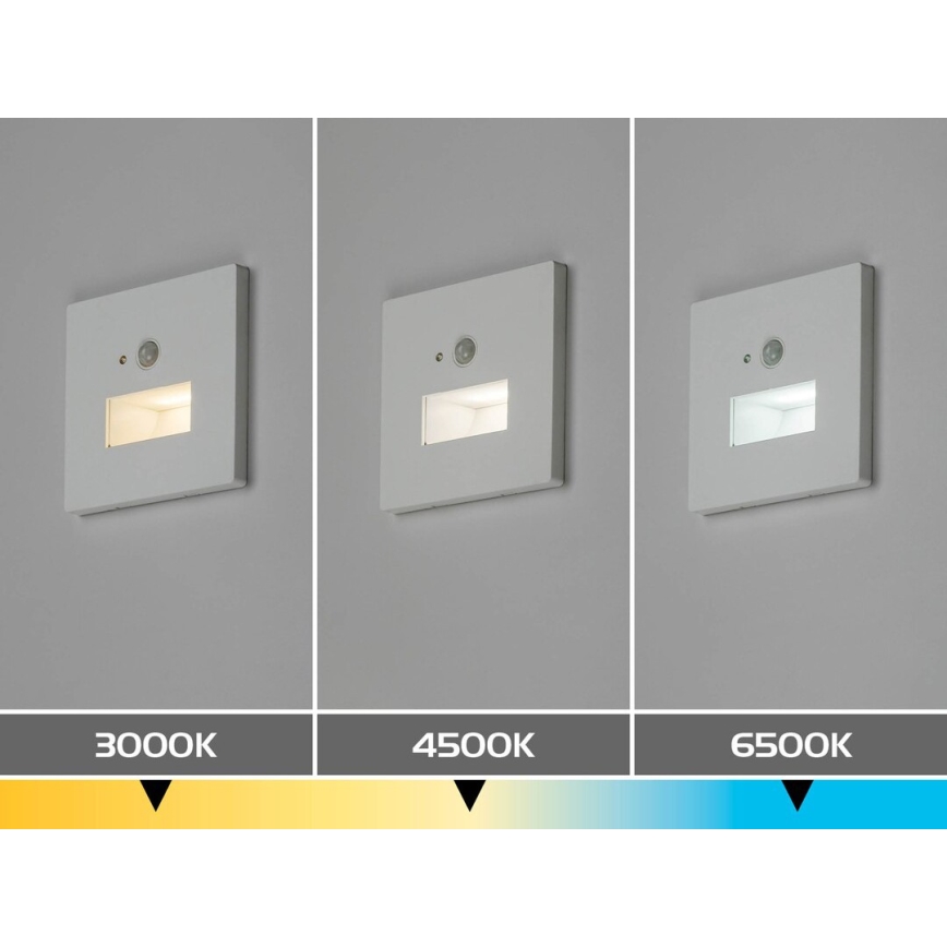 Rabalux - LED staircase light with motion and dusk sensor LED/1W/230V 3000/4500/6500K white