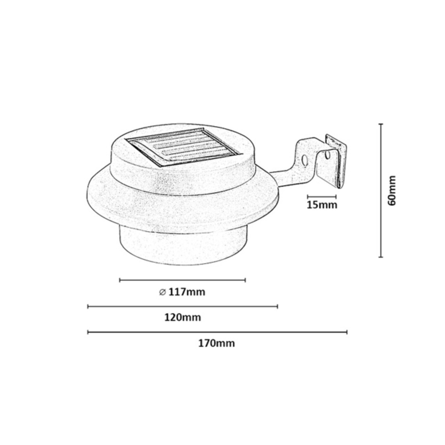 Rabalux - Set of 2 LED solar wall lights, LED/0.06 W / 1.2 V, 300 mAh, IP44