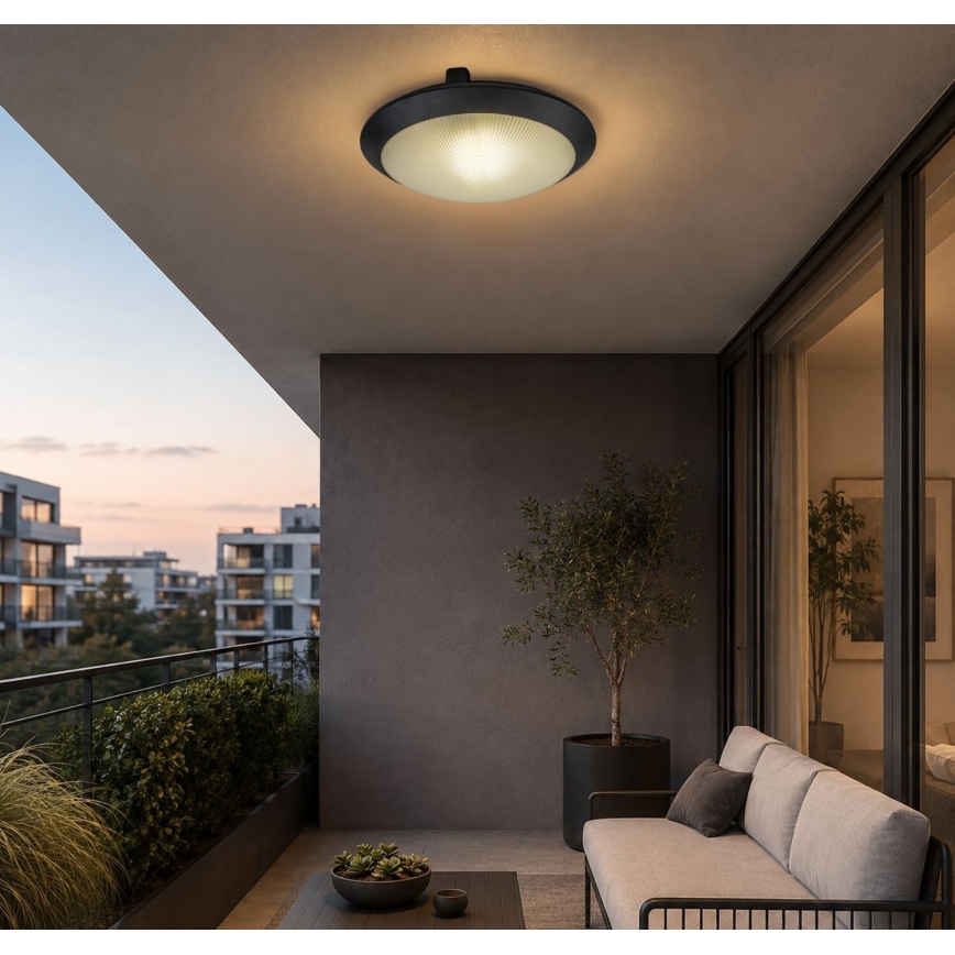 Rabalux - Outdoor ceiling light 1xE27/9W/230V IP65 Ø 30 cm black